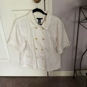 Apostrophe XL white short sleeve jacket